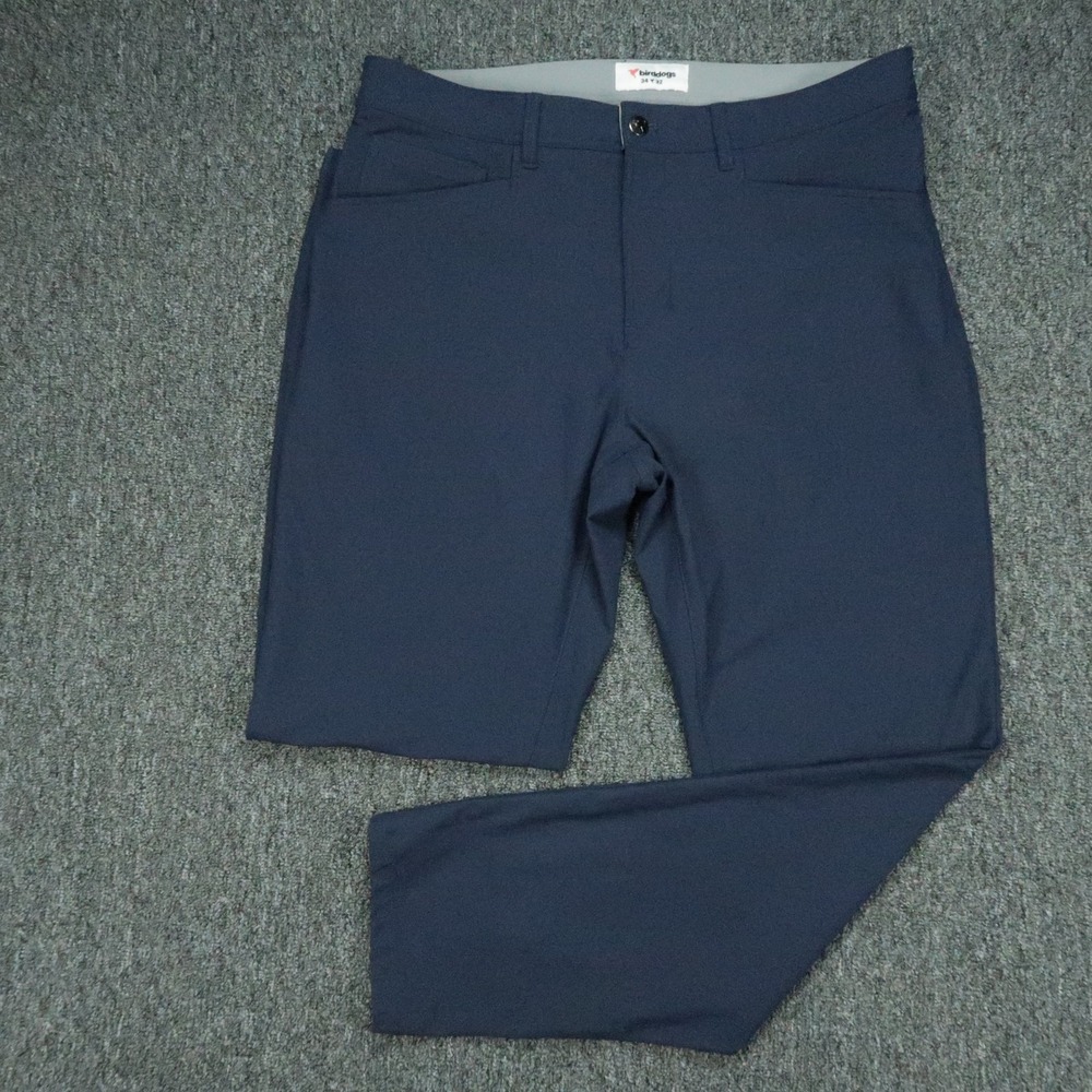 Birddogs Pants Mens 34x32 Blue 5 Pocket Straight Stretch Trouser Zip Pocket
